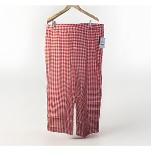 Grayson Threads Red Gingham Pajama Pants 1X Cotton Lounge Sleepwear NWT